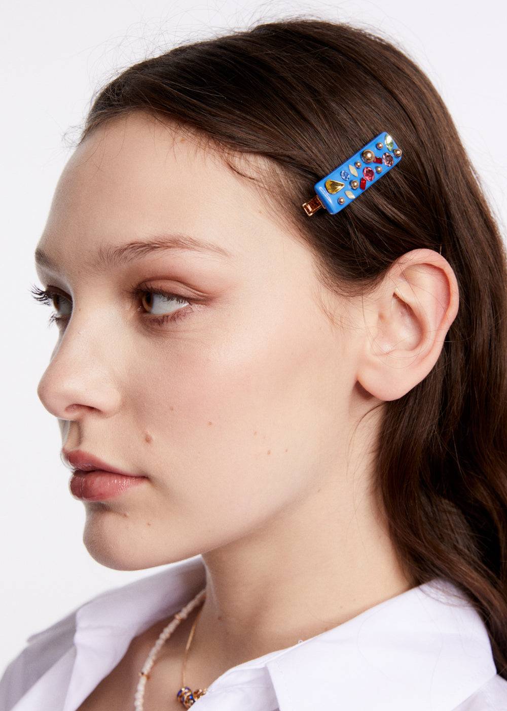 Nalí BLUE RESIN HAIR BARRETTE W/ STONES Pezzi Unici
