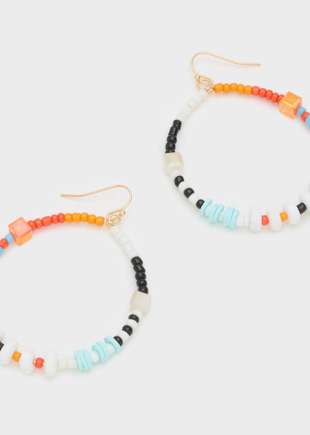 Nalí HOOP EARRINGS W/ MULTICOLOR BEADS Soddisfazione Garantita