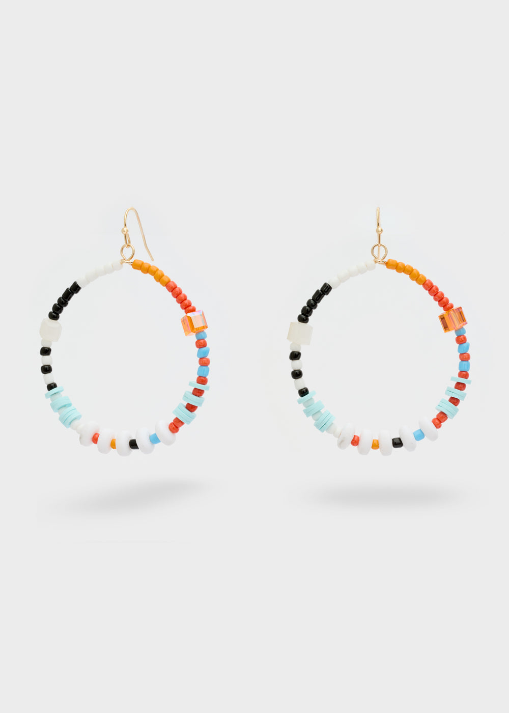 Nalí HOOP EARRINGS W/ MULTICOLOR BEADS Soddisfazione Garantita