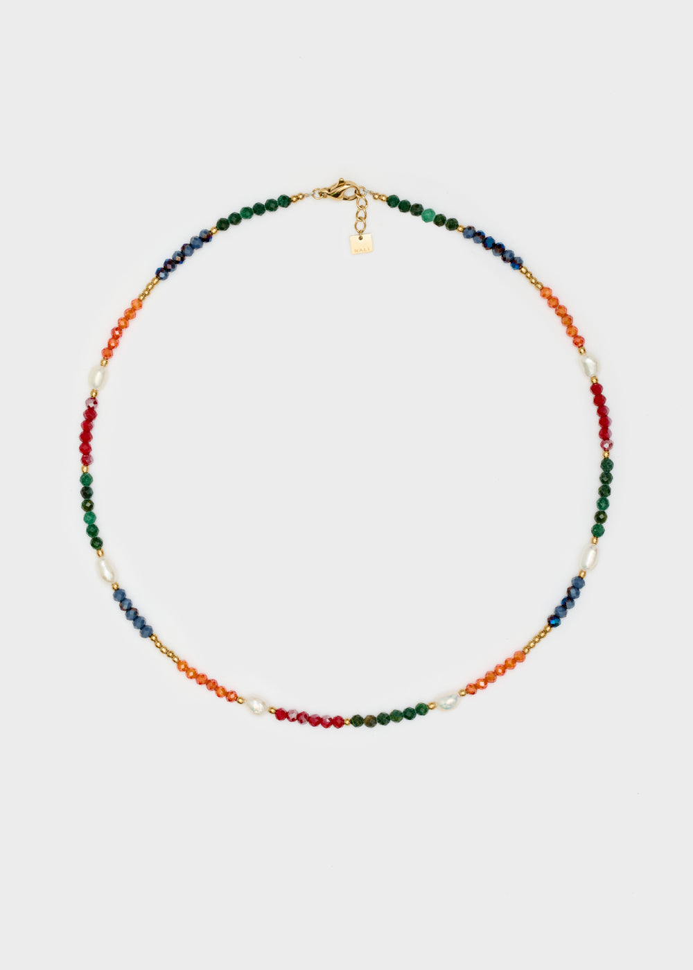Nalí S.STEEL NECKLACE W/ NATURAL STONES MULTI Fino Al -60%