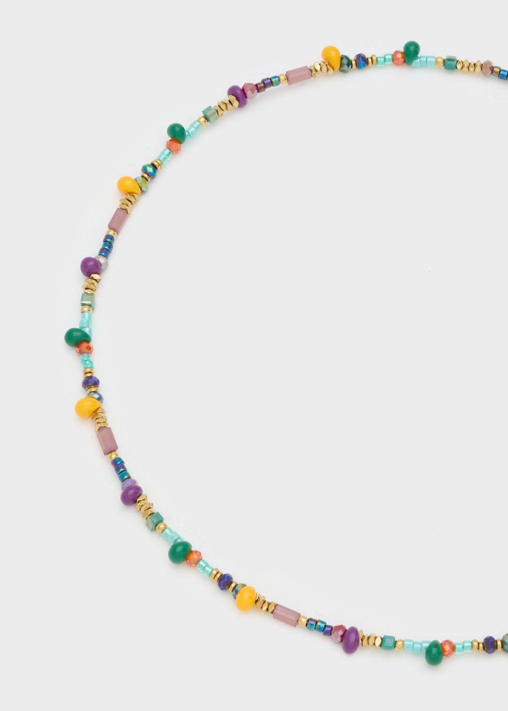 Nalí S.STEEL NECKLACE W/ PURPLE+YELLOW BEADS Shopping Online