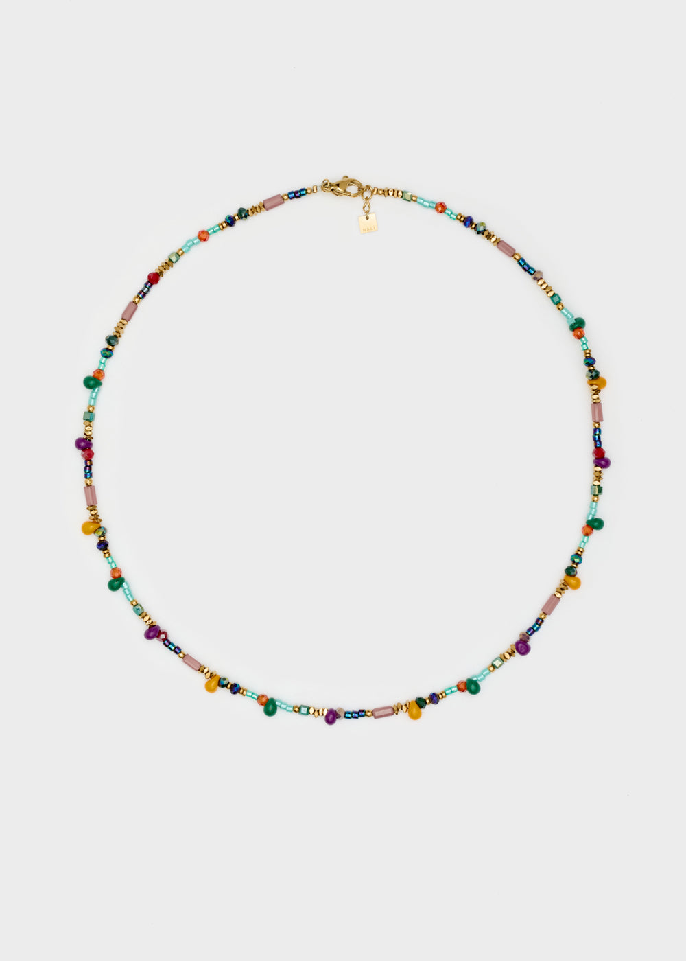 Nalí S.STEEL NECKLACE W/ PURPLE+YELLOW BEADS Shopping Online