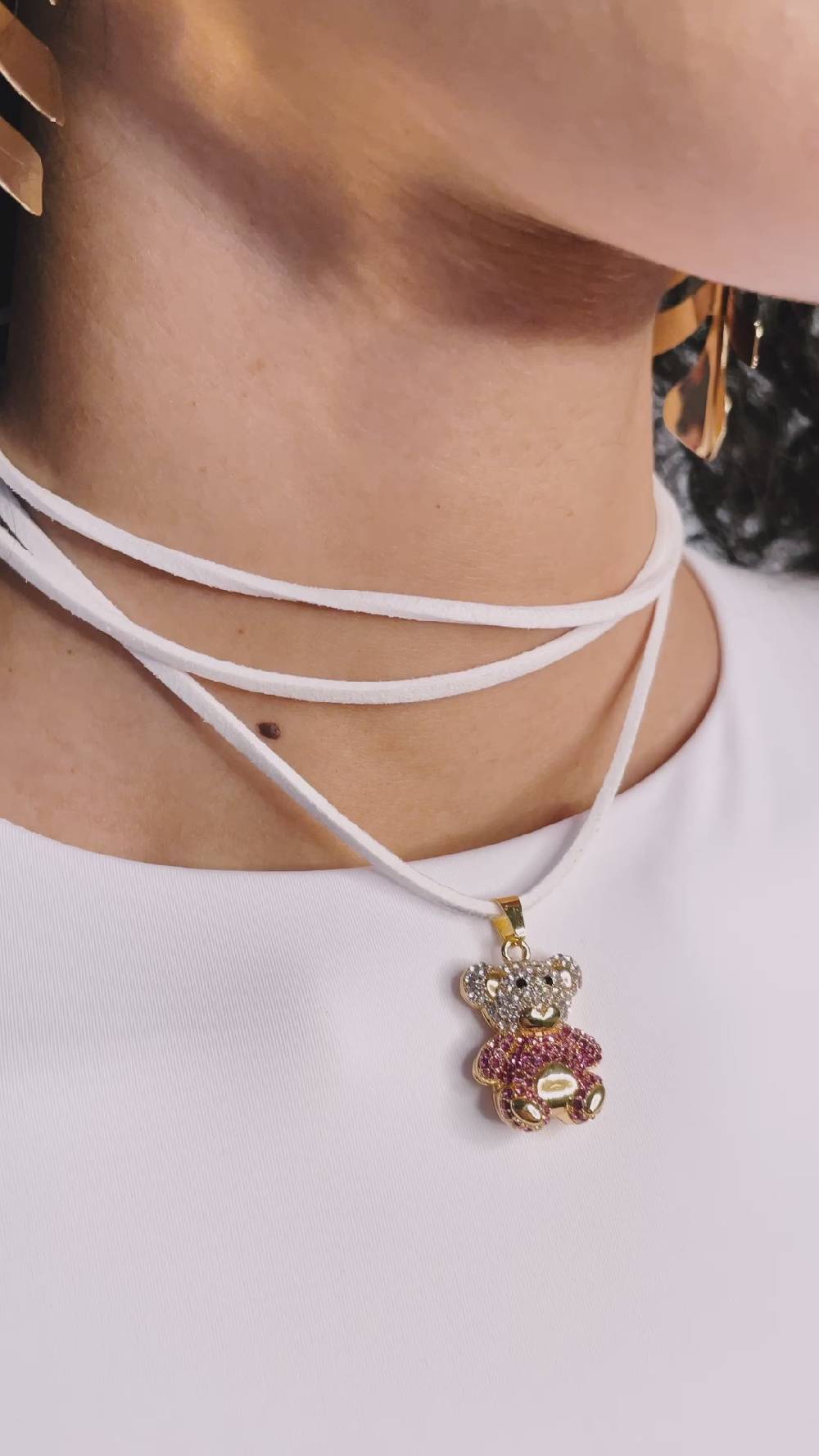 Nalí TEDDY NECKLACE SET W/ FUCHSIA TEDDY CHARM Sottocosto