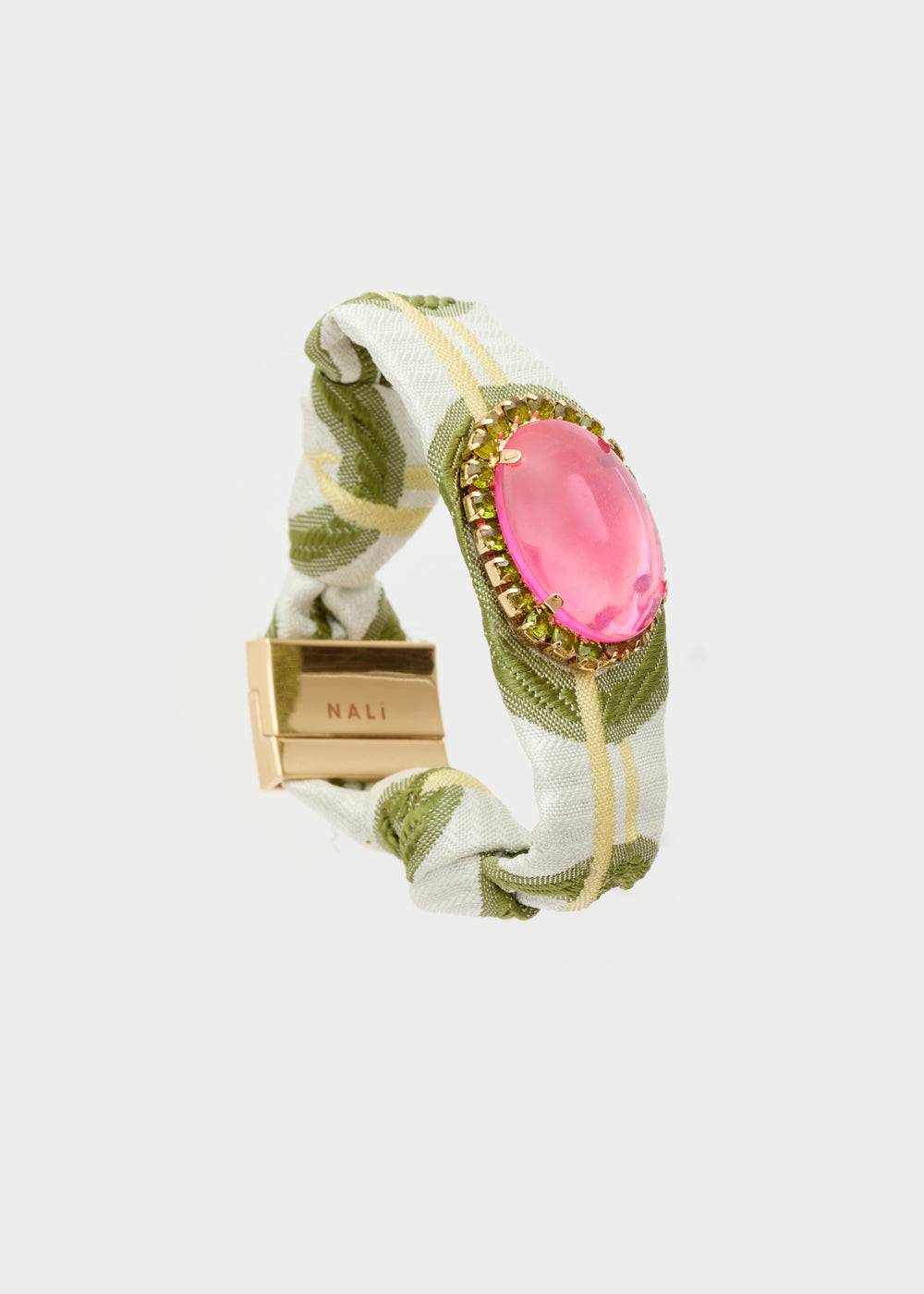 Nalí FABRIC BRACELET W/ OVAL FUCHSIA ELEMENT Offerta