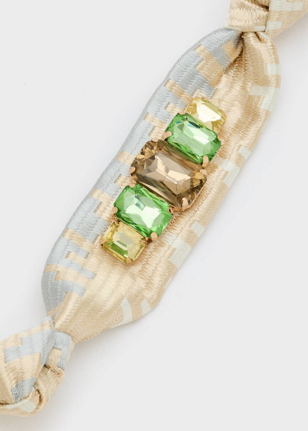 Nalí FABRIC BRACELET WITH GREEN STONES Online