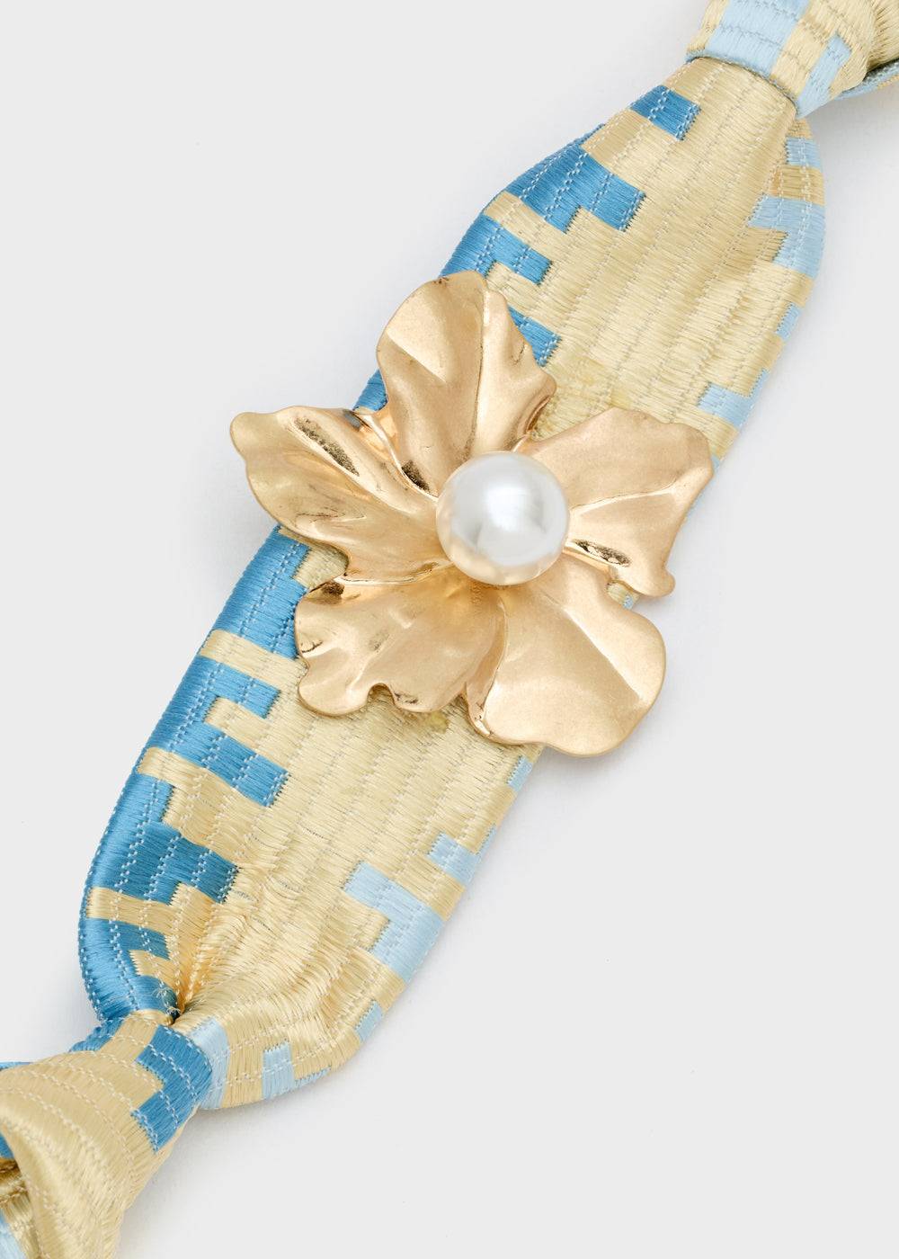 Nalí FABRIC BRACELET W/ FLOWER + PEARL In Vendita