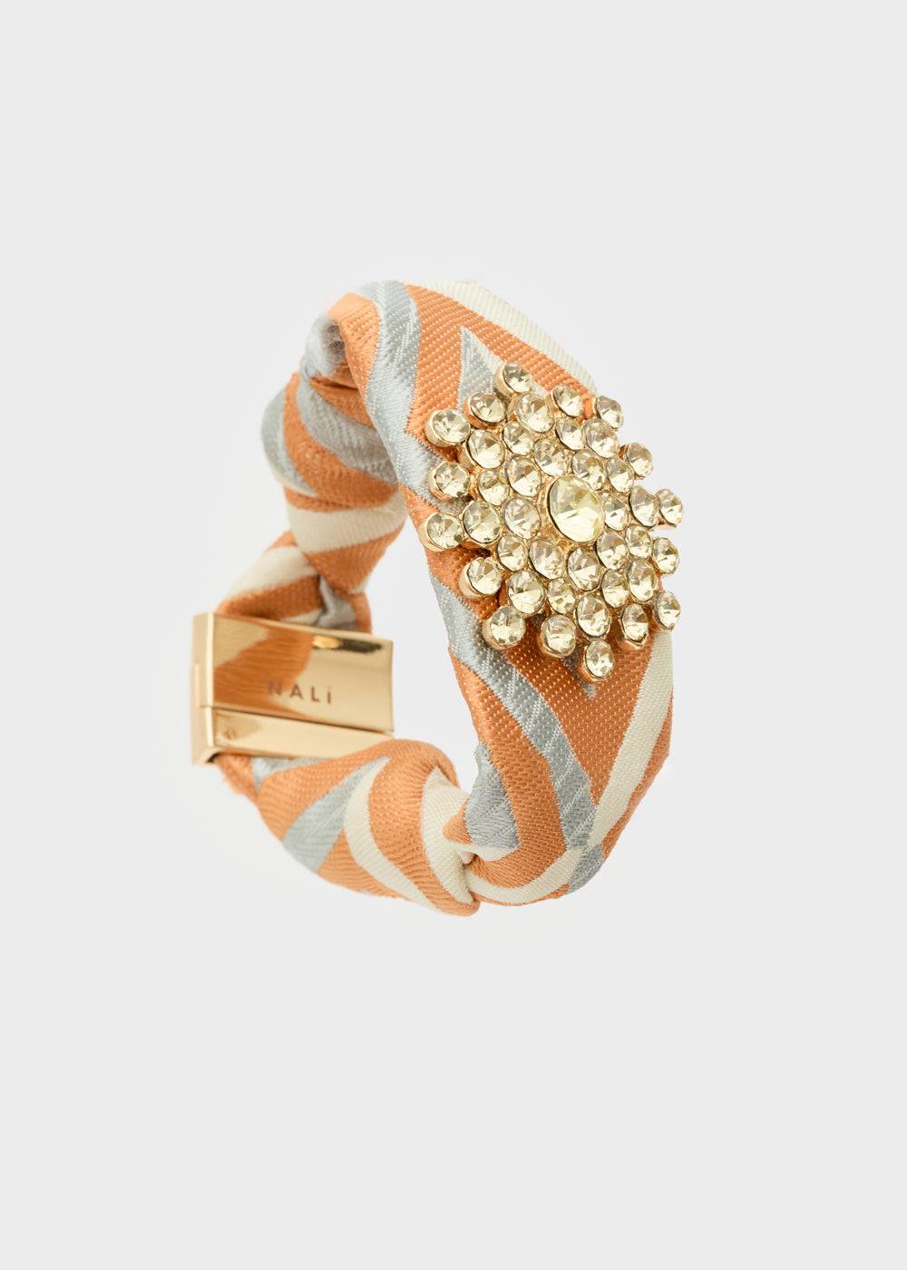 Nalí FABRIC ORANGE BRACELET W/ STONES Saldi