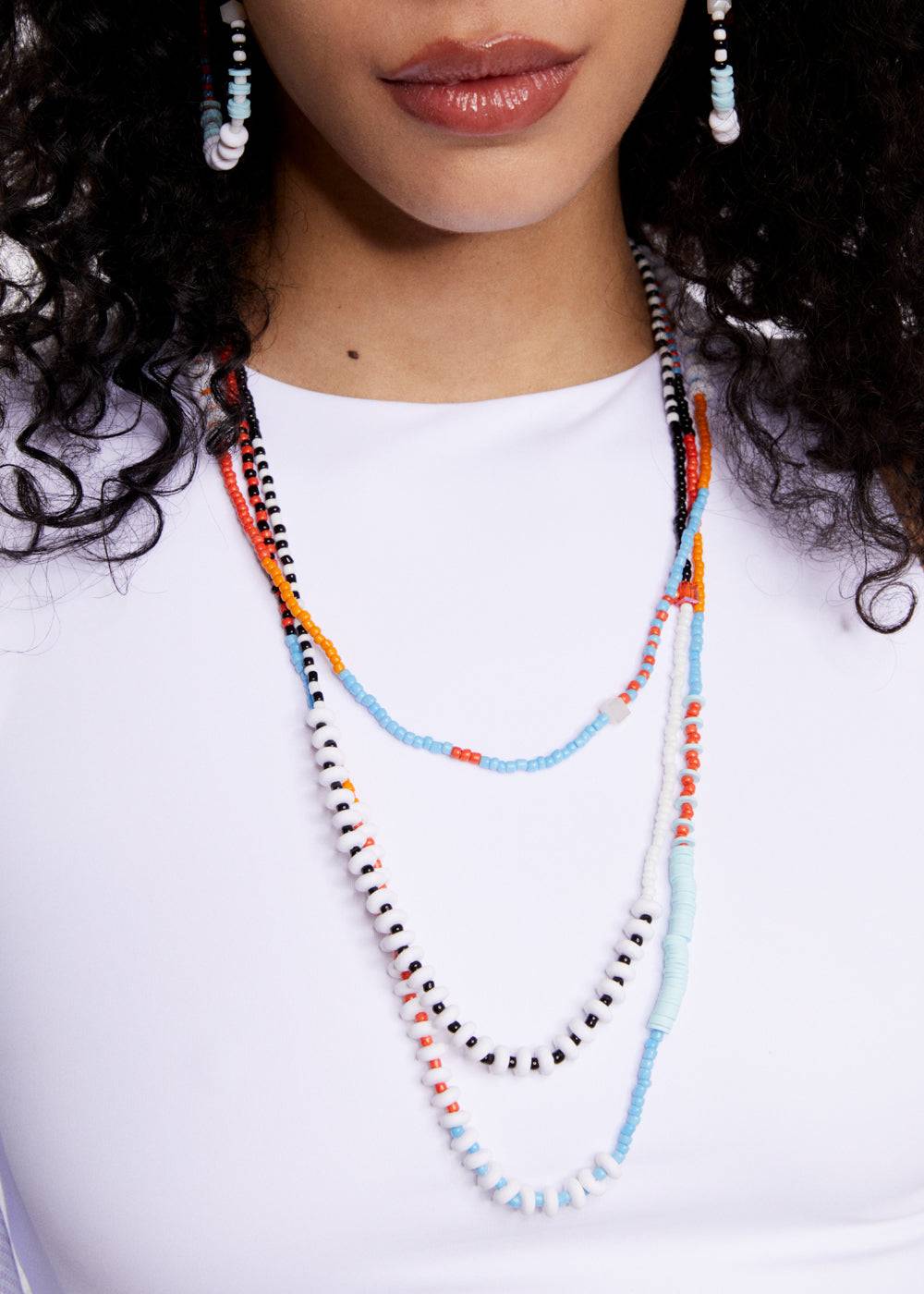 Nalí MULTISTRAND NECKLACE W/ ORANGE BEADS Offerte