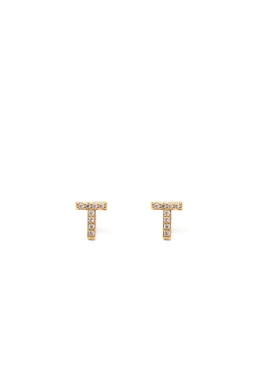 Nalí CRYSTAL STUD EARRINGS LETTER GOLD + LETTERS Saldi Di Fabbrica