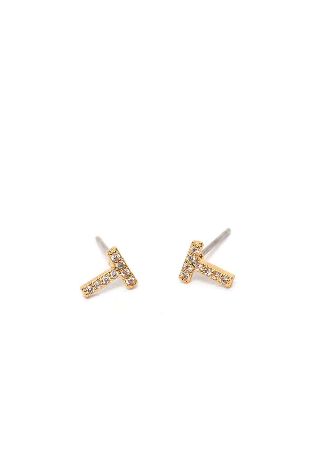 Nalí CRYSTAL STUD EARRINGS LETTER GOLD + LETTERS Saldi Di Fabbrica