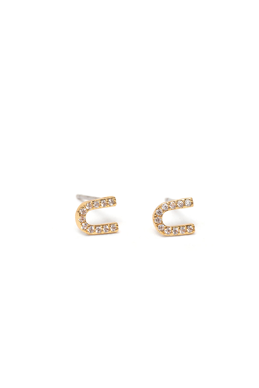 Nalí CRYSTAL STUD EARRINGS LETTER GOLD + LETTERS Saldi Di Fabbrica