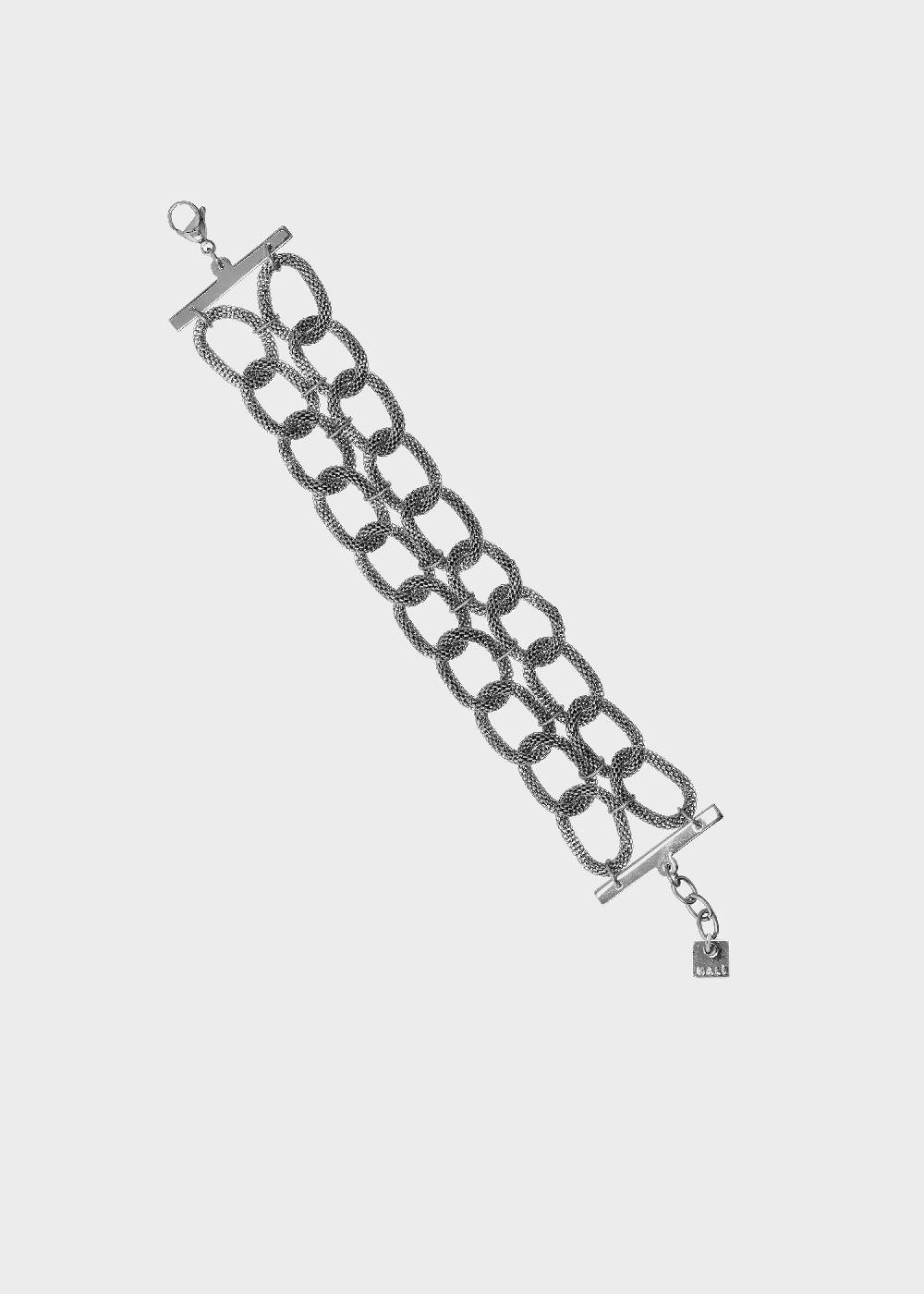 Nalí DIDI STAIN. STEEL DOUBLE CHAIN BRACELET SILVER 2025