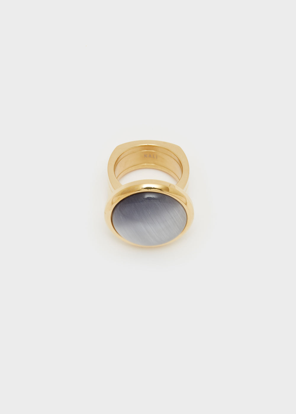 Nalí 14KT GOLD PLAT. S.STEEL OPEL RING + COLORS Nuovo