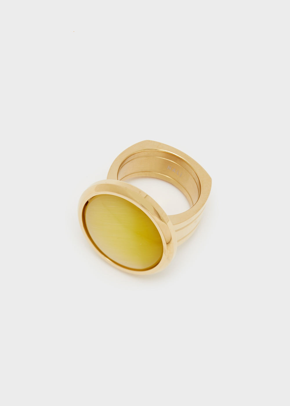 Nalí 14KT GOLD PLAT. S.STEEL OPEL RING + COLORS Nuovo
