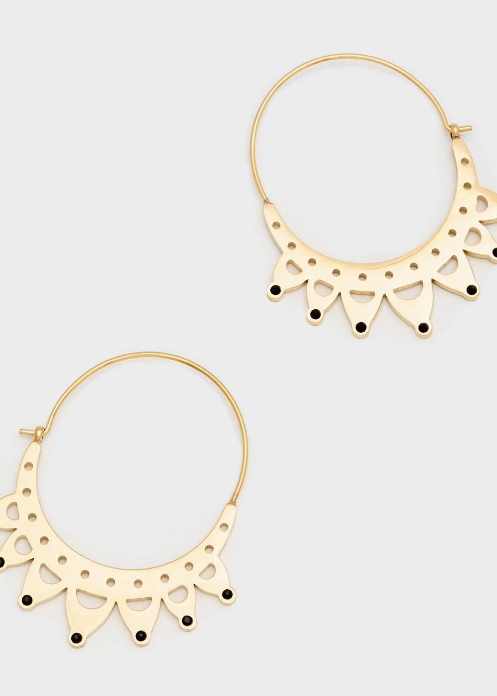 Nalí 14KT GOLD PLAT. S.STEEL OVAL POINT EARRINGS Qualità