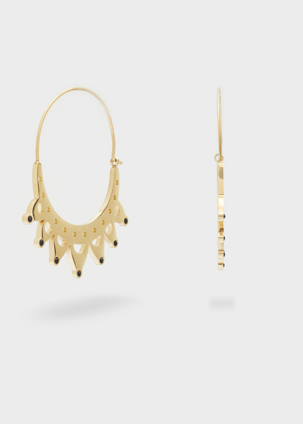 Nalí 14KT GOLD PLAT. S.STEEL OVAL POINT EARRINGS Qualità