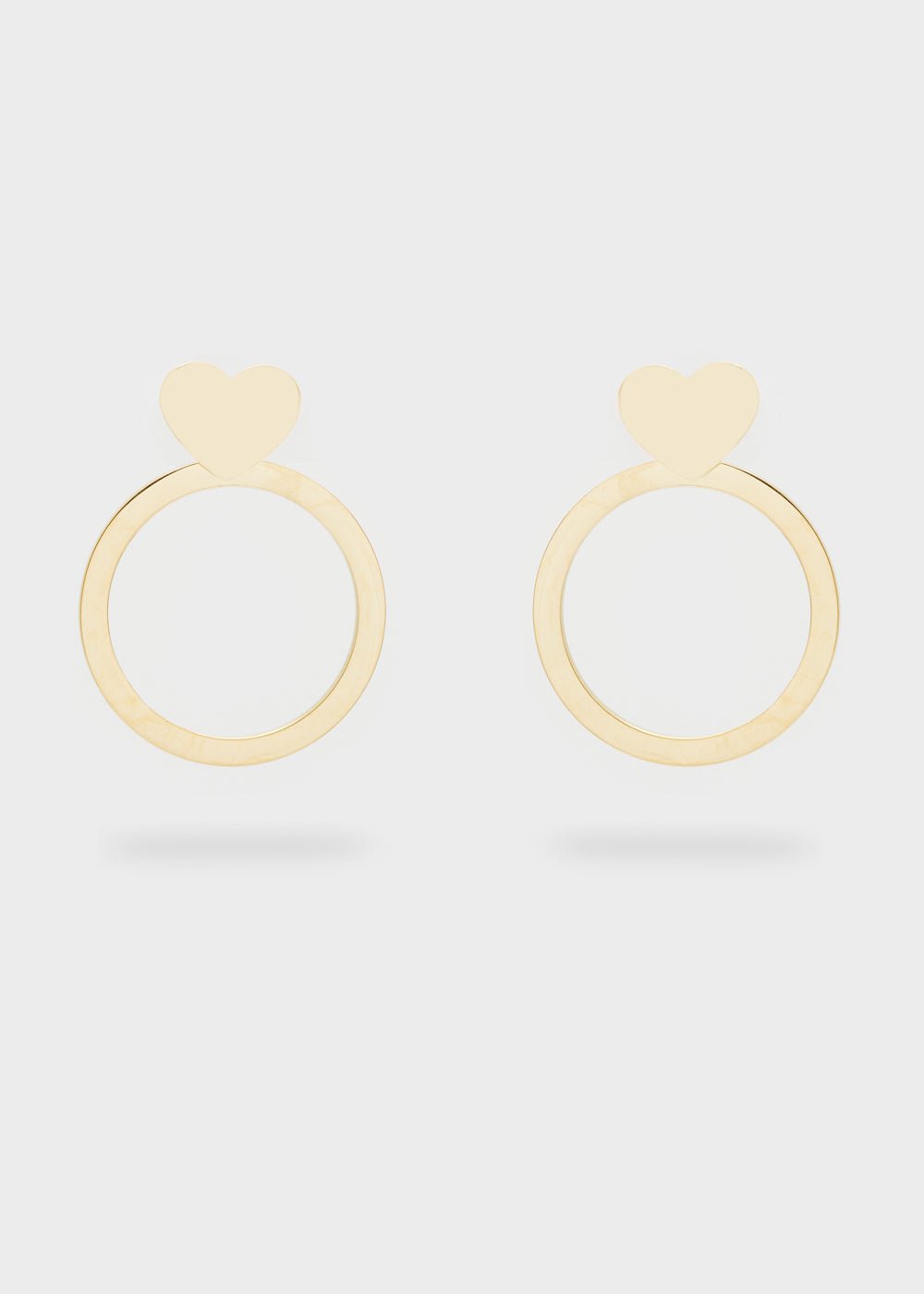 Nalí 14KT GOLD PLA. S.STEEL HOOP+HEART EARRINGS Soddisfazione Garantita