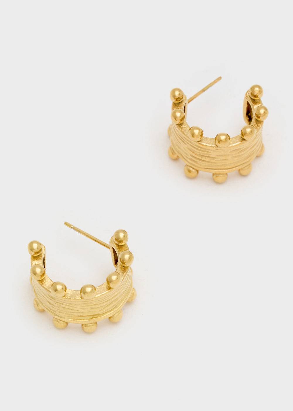 Nalí S.STEEL EARRINGS IN GOLD W/ SPHERES Qualità Garantita