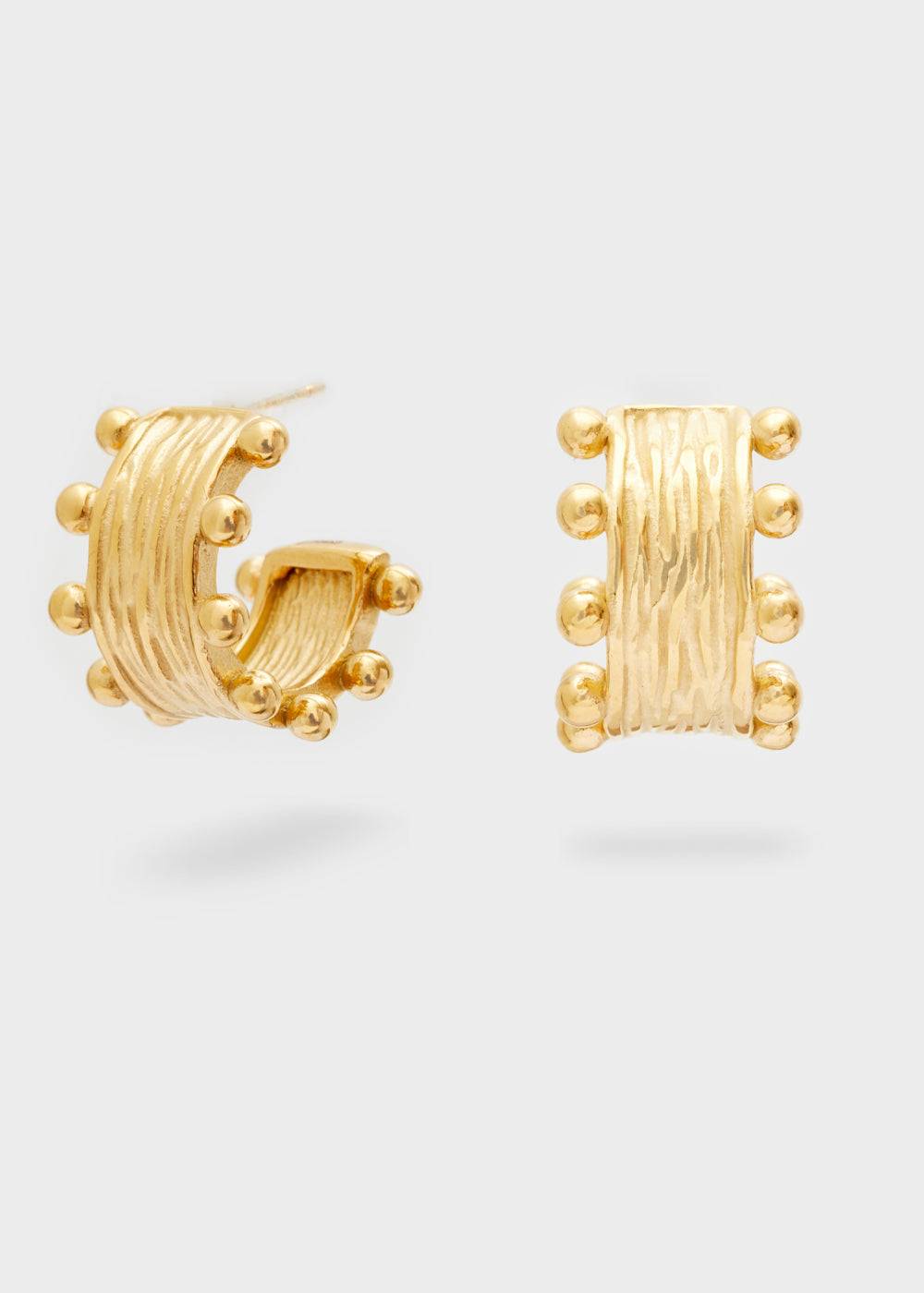 Nalí S.STEEL EARRINGS IN GOLD W/ SPHERES Qualità Garantita