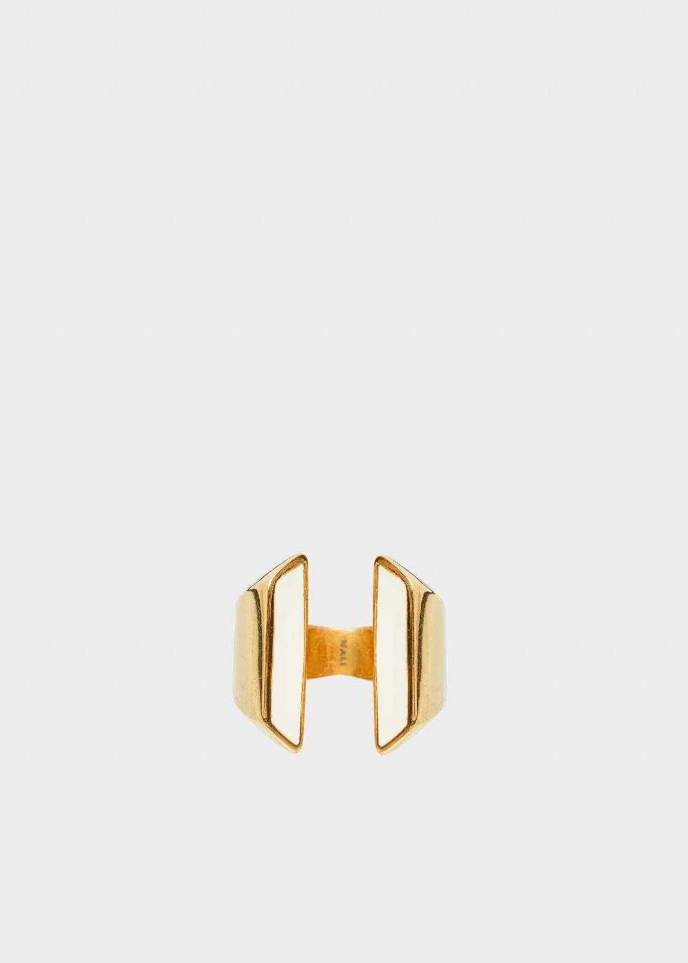 Nalí STAIN. STEEL ARYS ENAMEL RING IN WHITE Convenienza