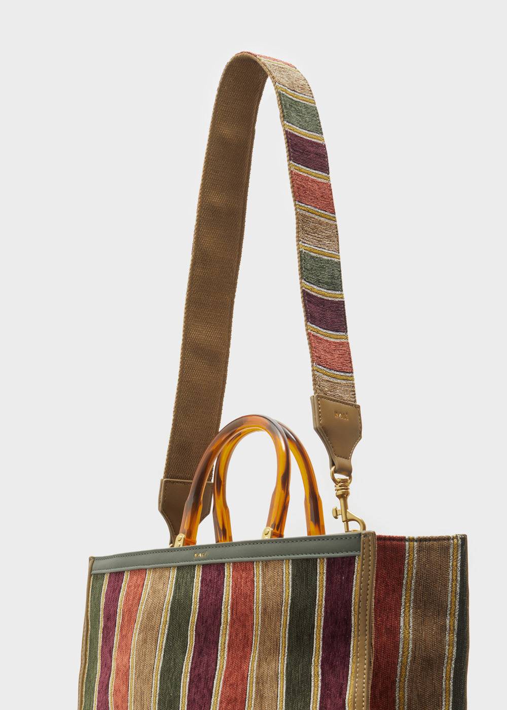 Nalí SALLY STRAP W/ GREEN AND TAUPE STRIPES Offerta speciale