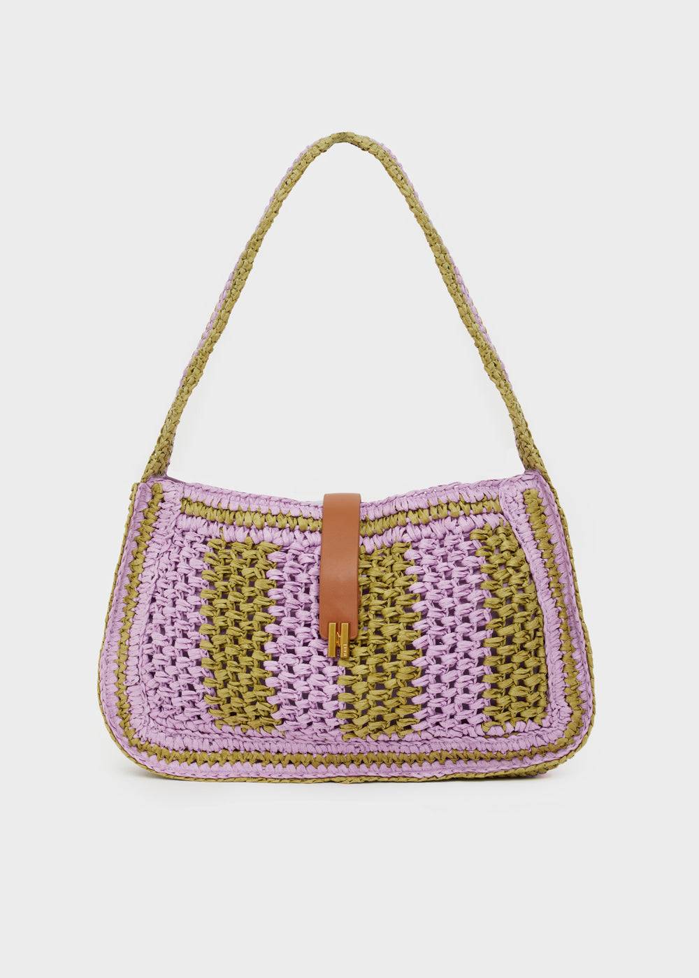 Nalí GIADA SHOULDER BAG GREEN/LILAC Spedizione Gratuita