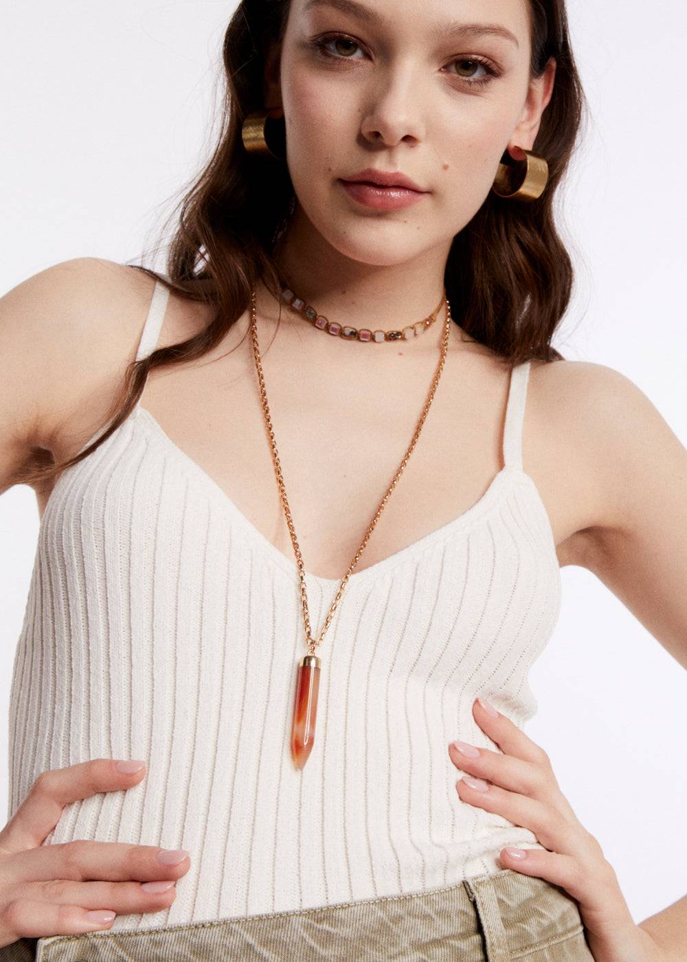 Nalí GOLD NECKLACE + HORN PENDANT Acquista Ora