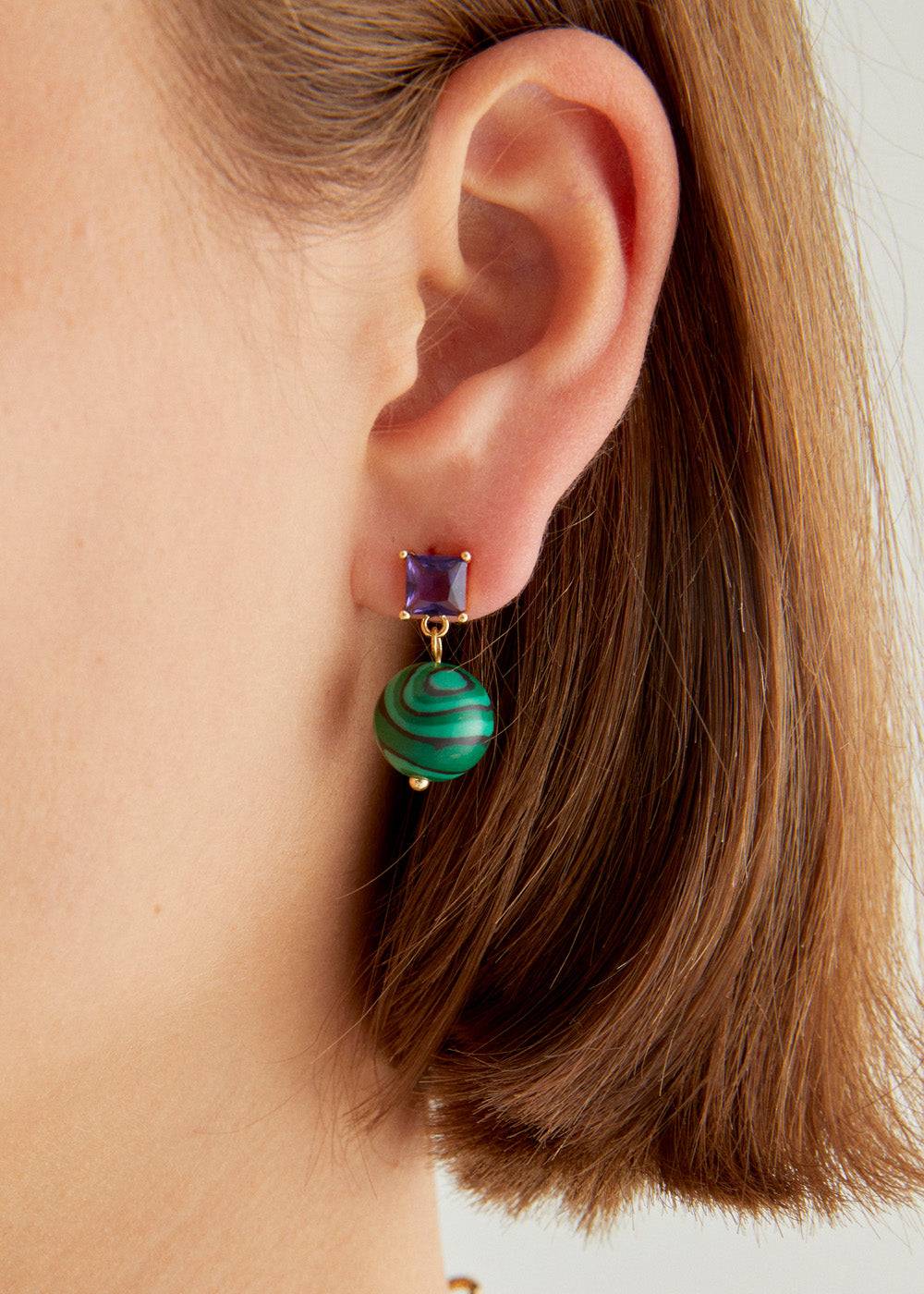 Nalí EARRINGS W/ PEARL + STONE + COLORS Prezzo Ridotto