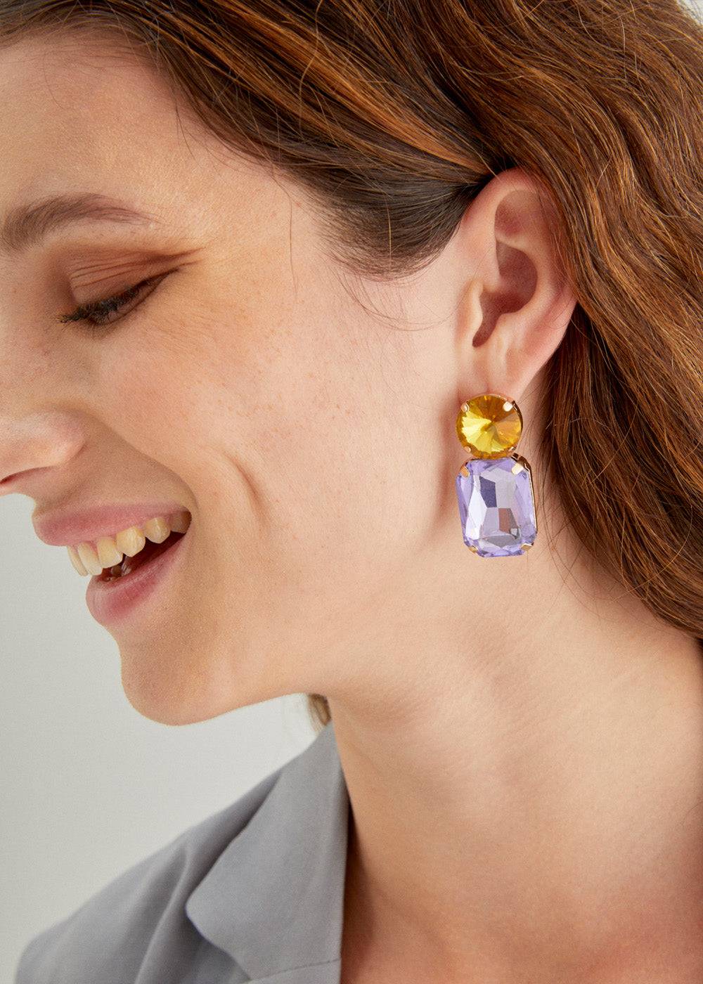 Nalí CINCIN CLIP EARRINGS W/ STONES + COLORS Vendite Flash