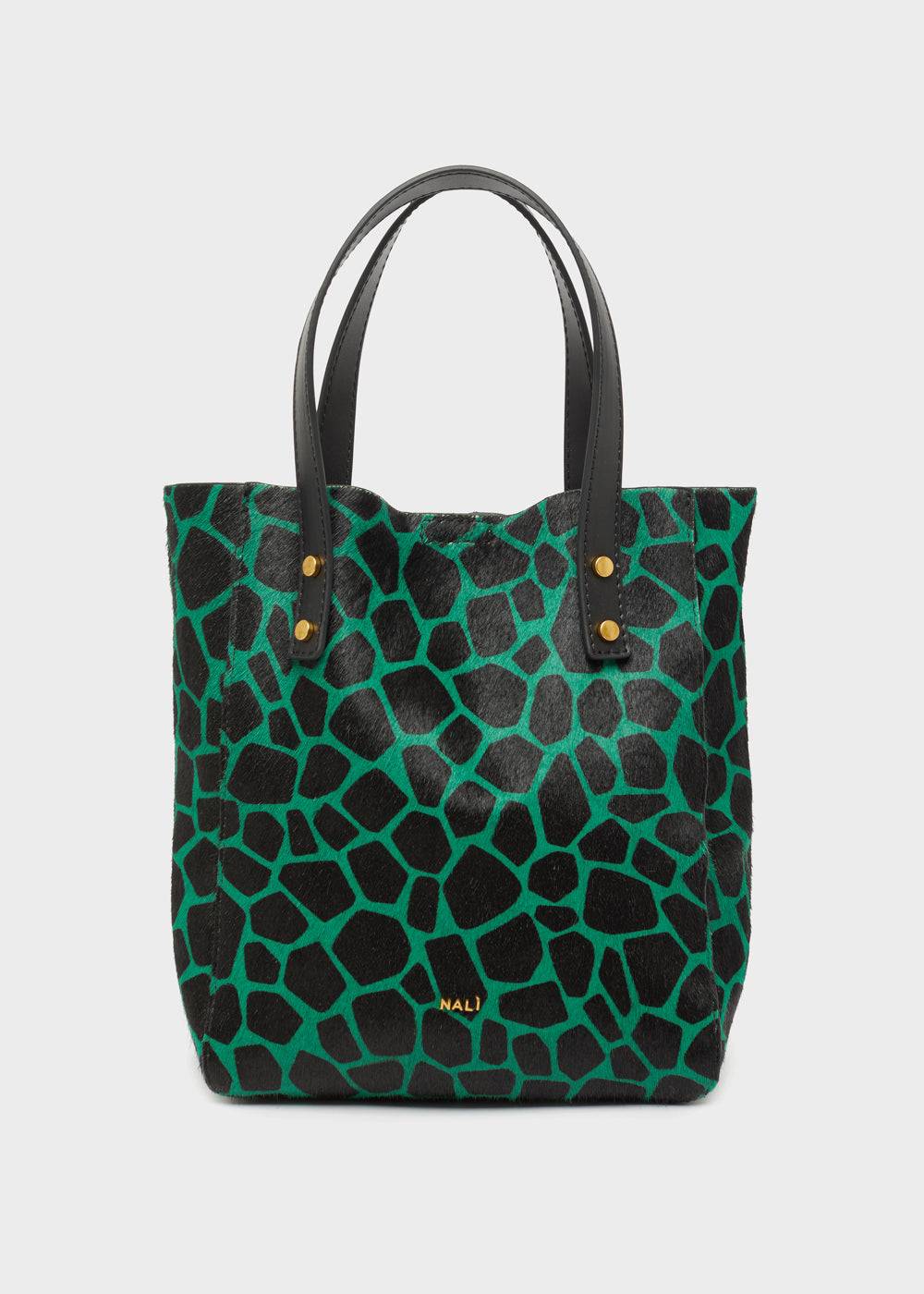 Nalí CHANTAL BAG IN REAL LEATHER GREEN GIRAFFE Pezzi Unici