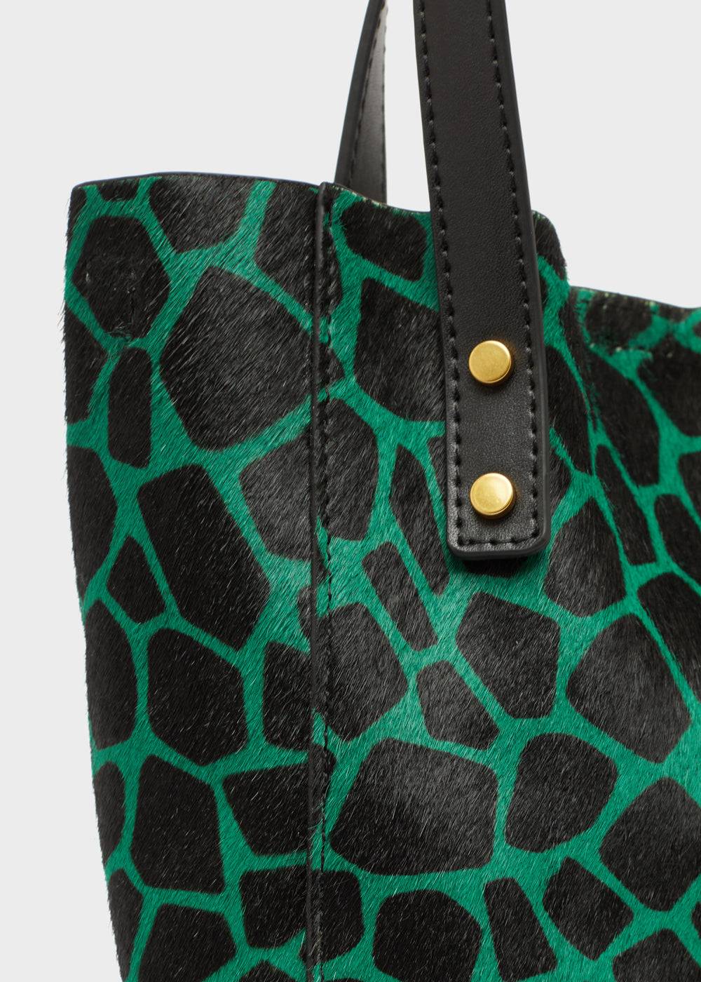 Nalí CHANTAL BAG IN REAL LEATHER GREEN GIRAFFE Pezzi Unici