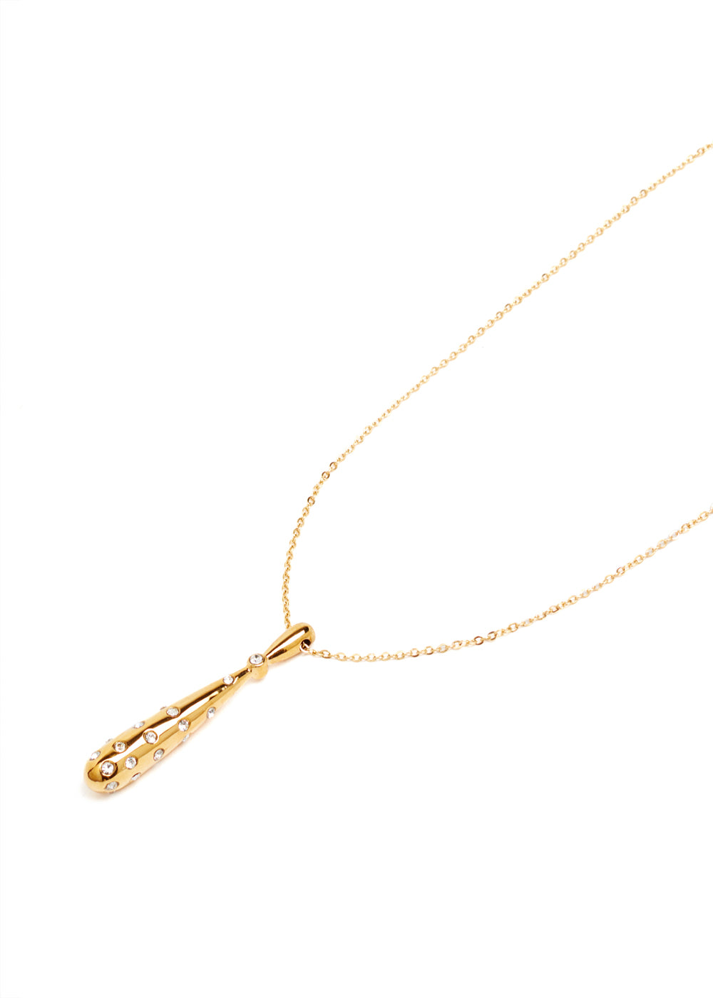 Nalí LONG GOLD NECKLACE W/ CRYSTALS STAIN. STEEL Qualità Garantita