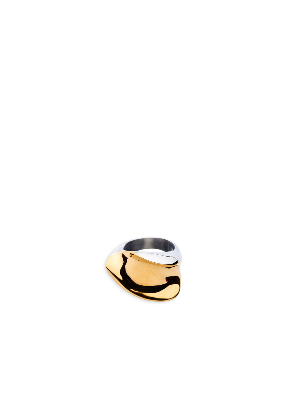 Nalí GOLD & SILVER HOLLOW BAND RING STAIN. STEEL Shopping Online