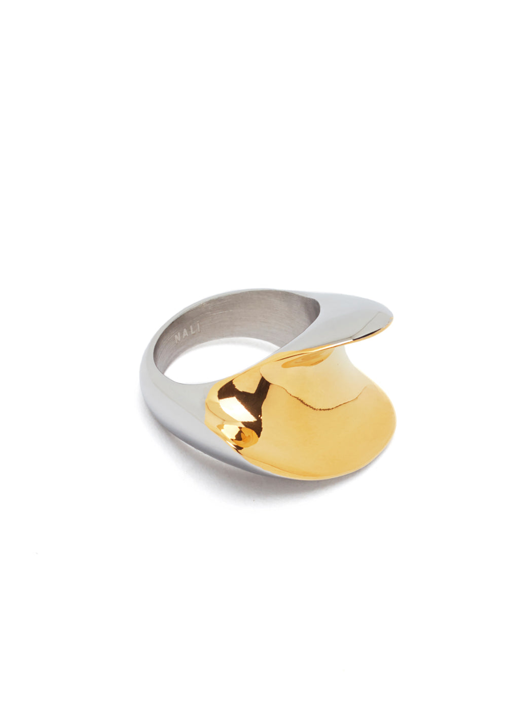 Nalí GOLD & SILVER HOLLOW BAND RING STAIN. STEEL Shopping Online