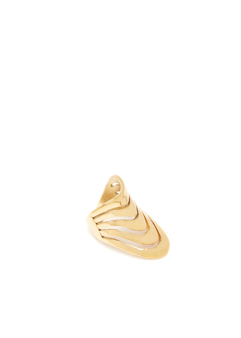 Nalí HIGH BAND RING W/ GOLD STRINGS STAIN. STEEL Affare Del Giorno
