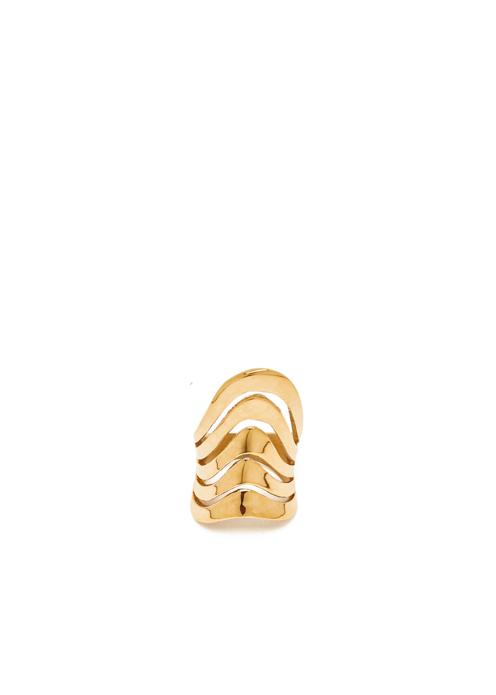Nalí HIGH BAND RING W/ GOLD STRINGS STAIN. STEEL Affare Del Giorno