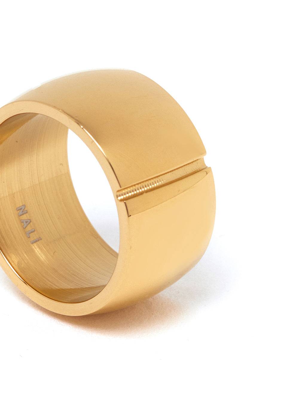 Nalí RAYA DOUBLE RIGID RING IN GOLD STAINLESS STEEL Prezzo Ridotto