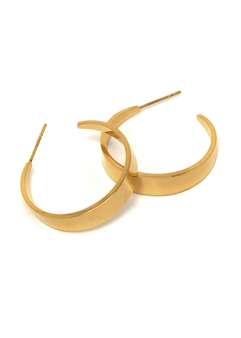 Nalí JEM OPEN HOOP EARRINGS IN GOLD STAINLESS STEEL Sottocosto