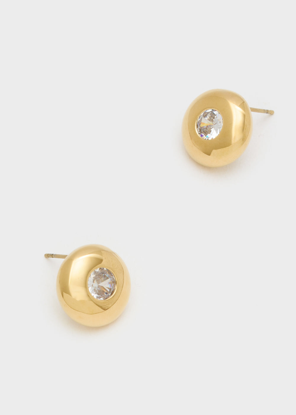 Nalí 14KT GOLD PLA. S.STEEL LOBE EARRINGS W/STONES Convenienza