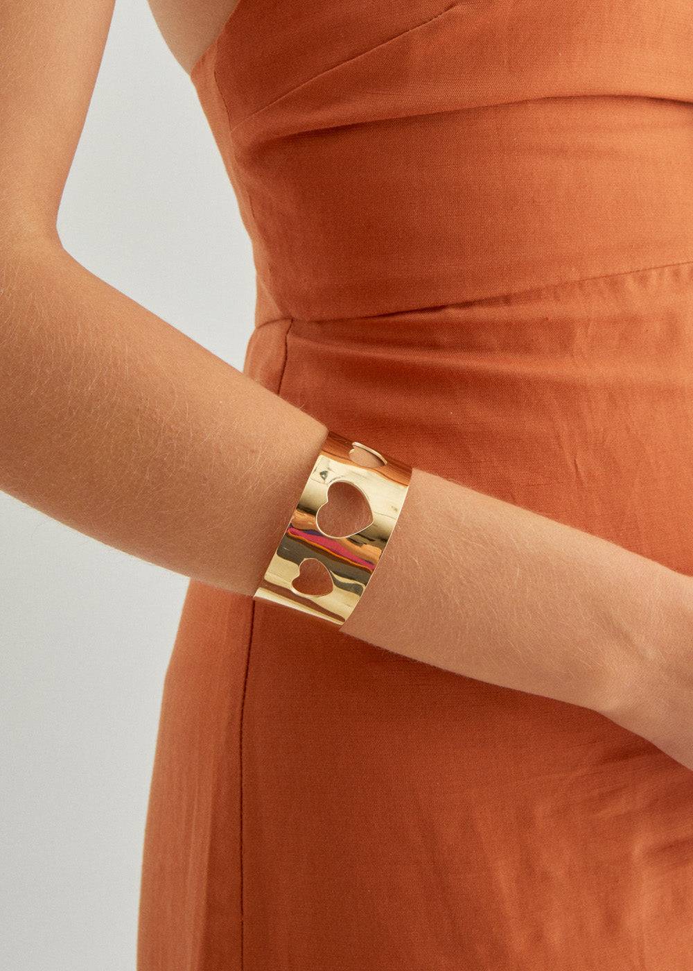 Nalí 14KT GOLD PLA. S. STEEL HEART BRACELET Offerta