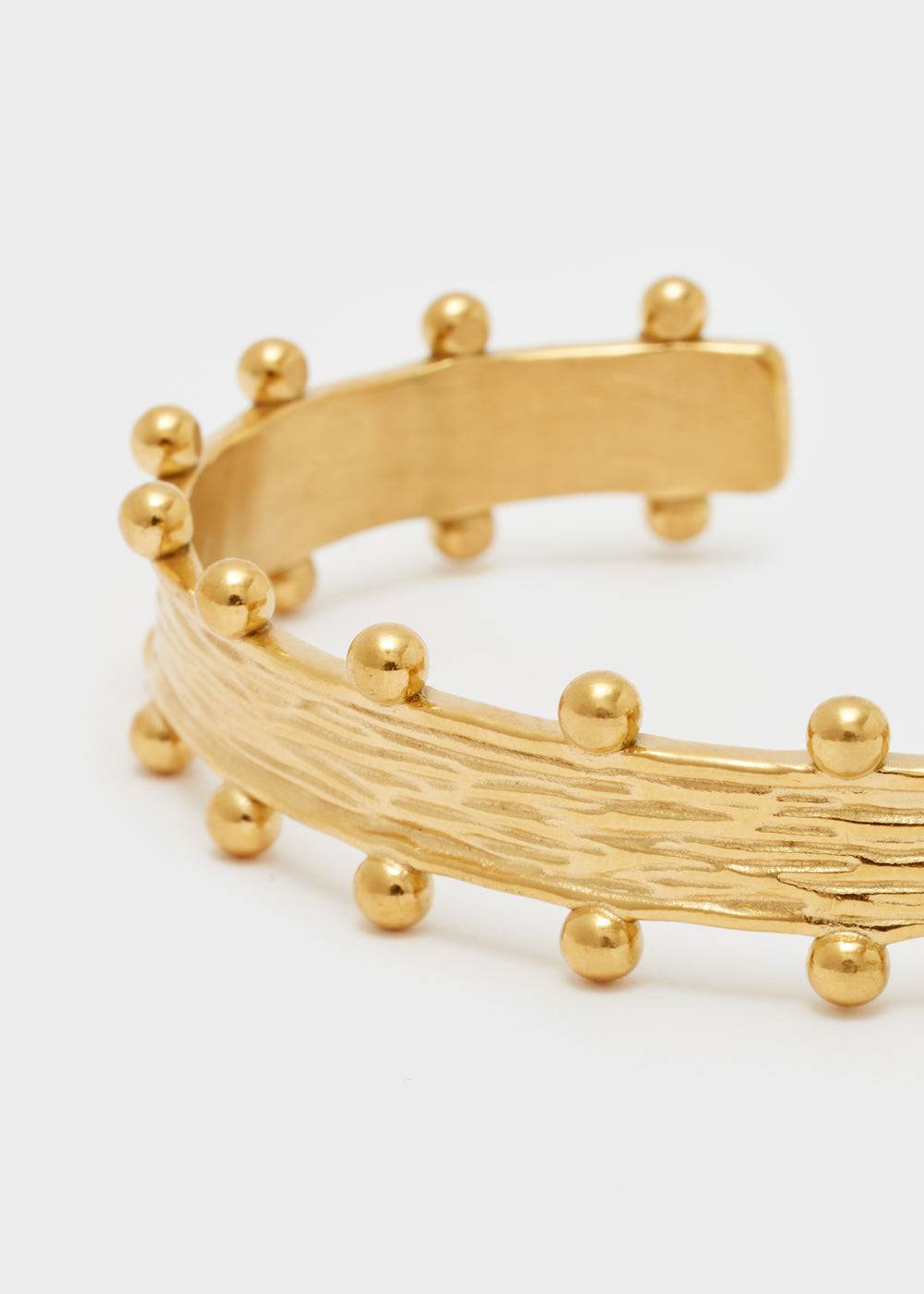 Nalí BANGLE BRACELET W/ SPHERES S.STEEL GOLD Economico