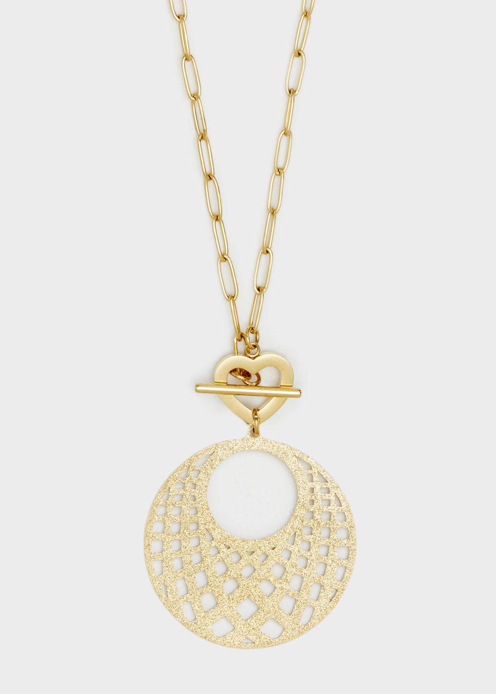 Nalí 14KT GOLD PLA. S. STEEL DRILLED NECKLACE Saldi