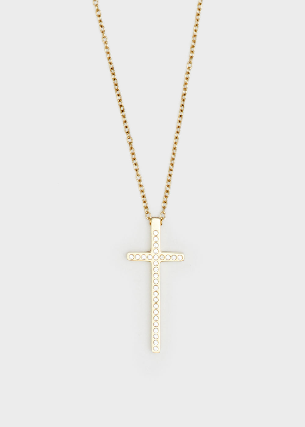 Nalí 14KT GOLD PLA. S. STEEL CROSS NECKLACE Offerte
