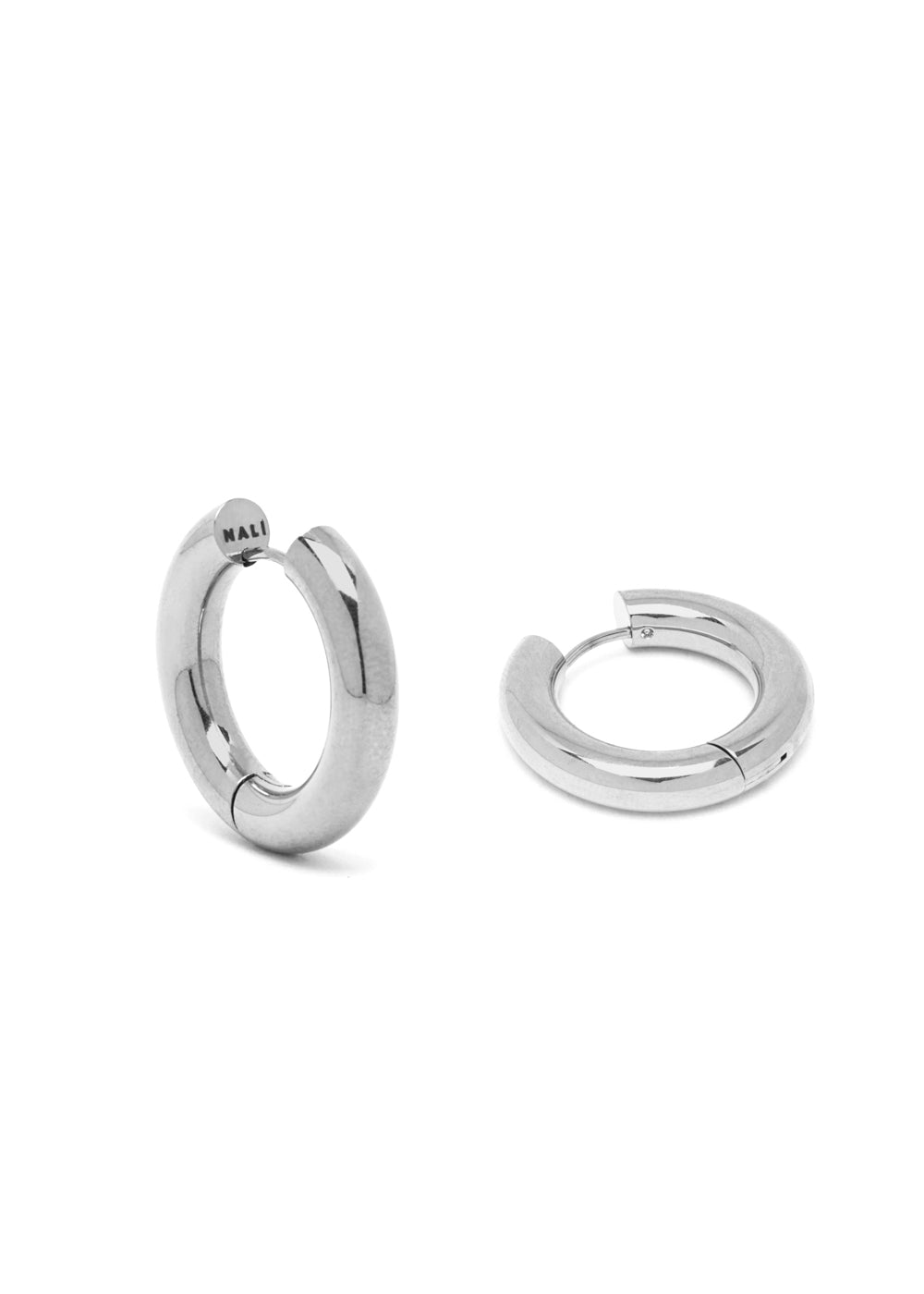 Nalí SILVER HOOP EARRINGS STAIN. STEEL Acquista Ora