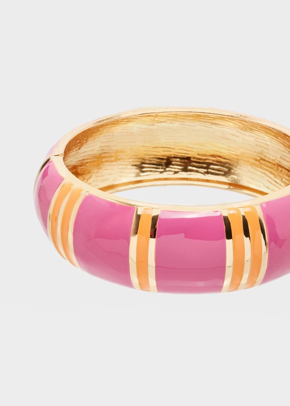 Nalí SABLE BANGLE BRACELET ENAMEL PINK/ORANGE Moda