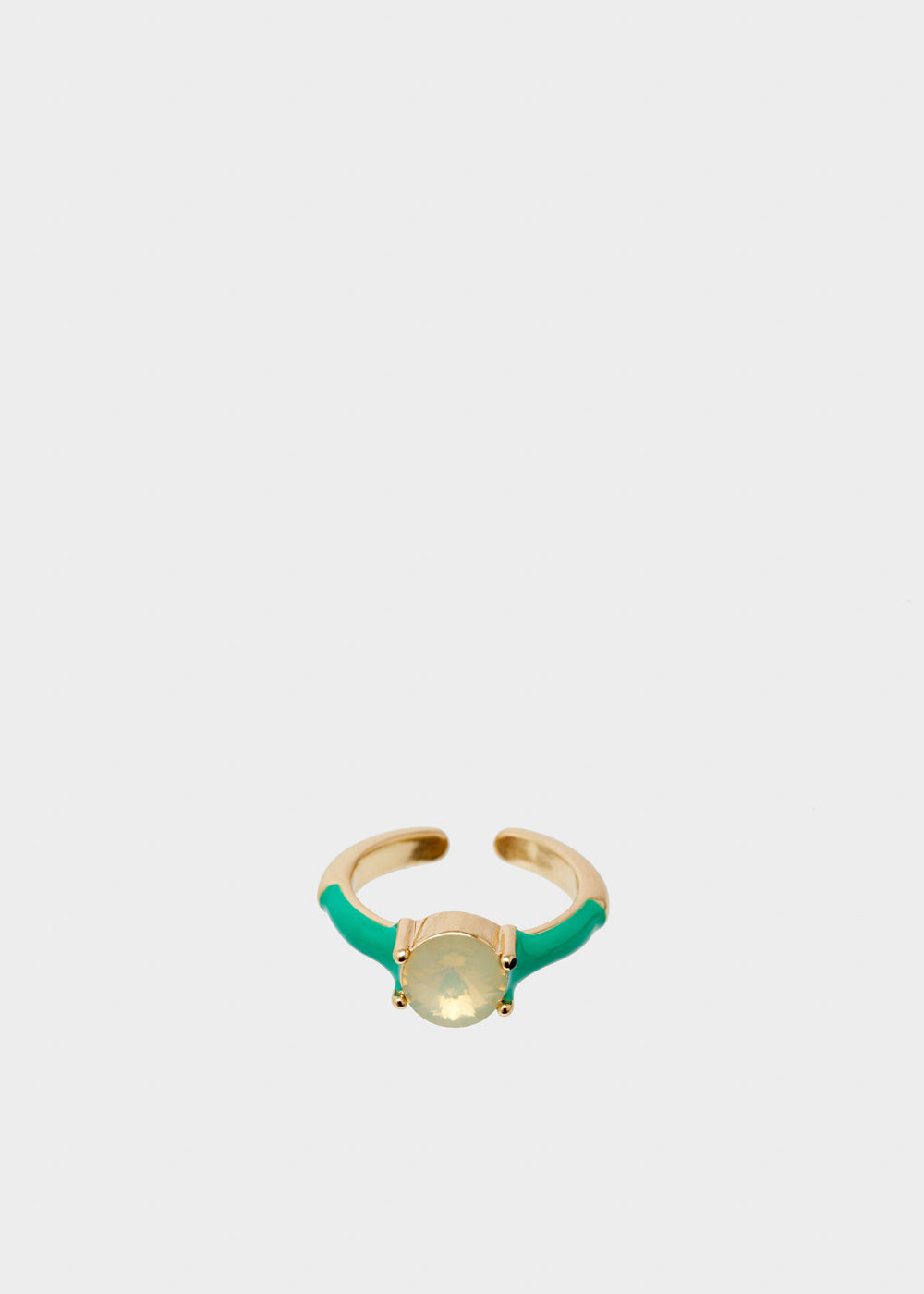 Nalí GLORIA ADJUSTABLE GREEN RING W/ STONE Nuovo