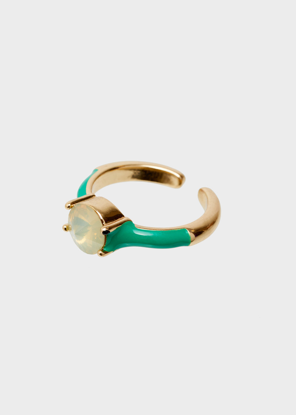 Nalí GLORIA ADJUSTABLE GREEN RING W/ STONE Nuovo