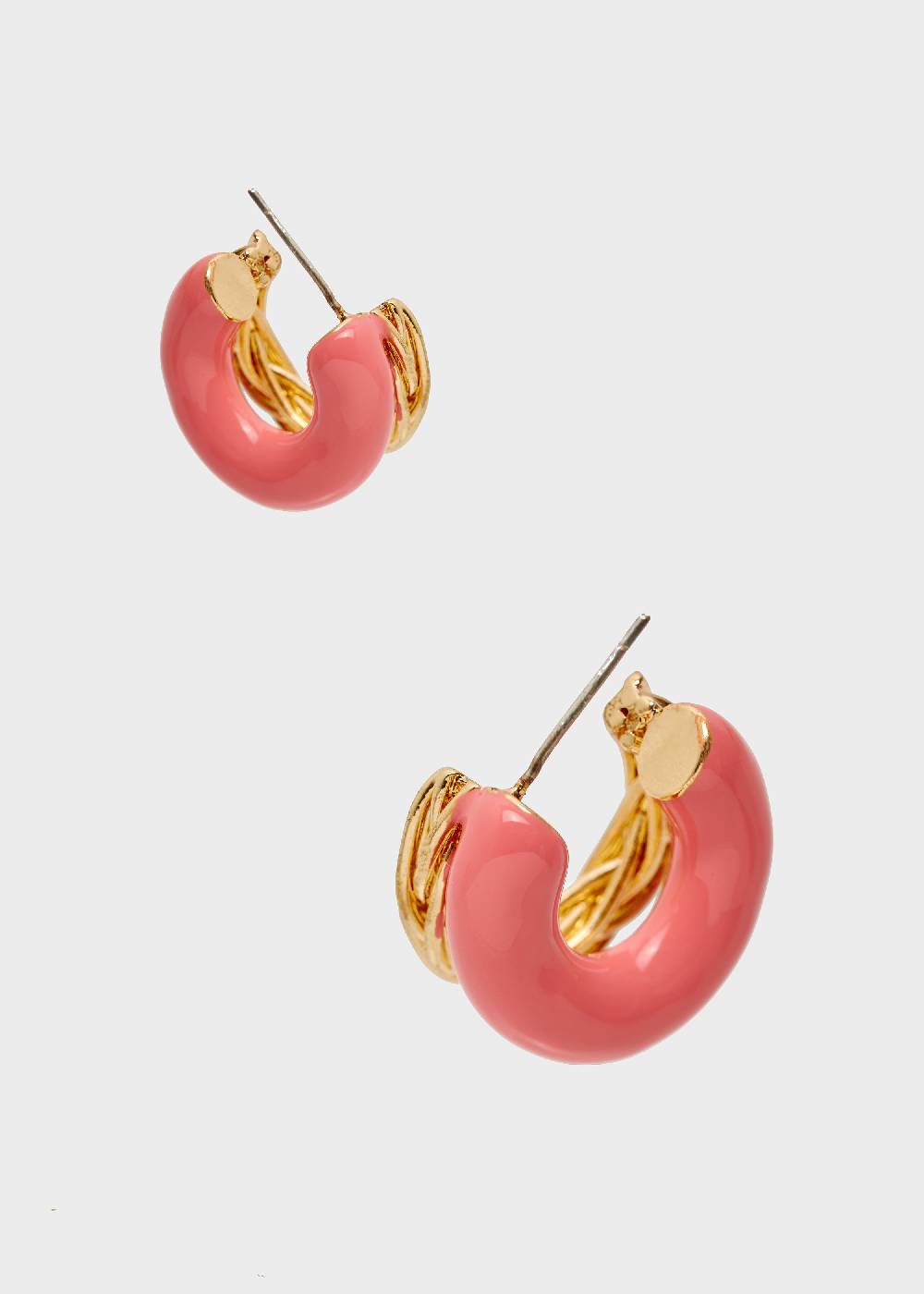 Nalí SIA DOUBLE HOOP EARRINGS ENAMEL ORANGE Pezzi Unici