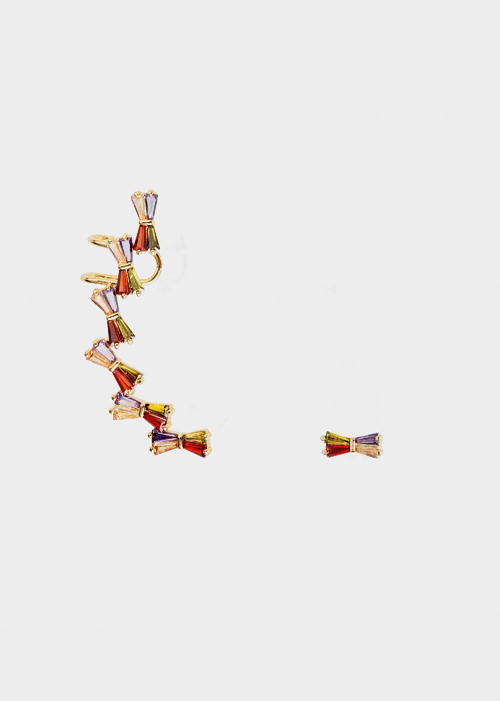 Nalí 14K GOLD PLATED FRAN BOW EARCUFF W/ ZIRCONS Promozione Limitata