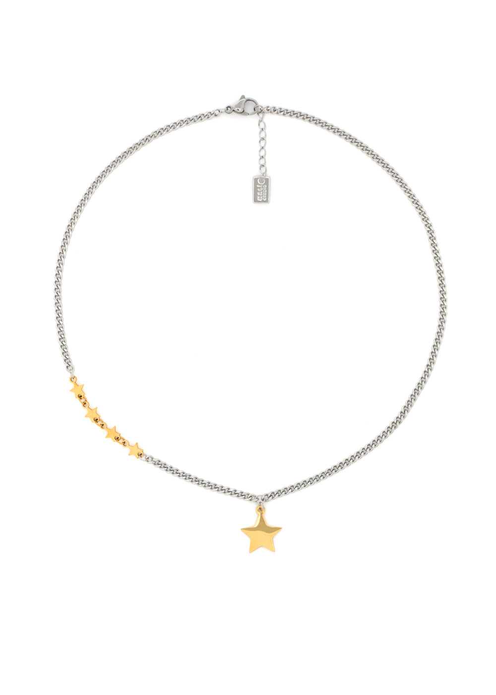 Nalí NINA NECKLACE SILVER AND STARS PLATED 14KT GOLD Offerta Pasqua